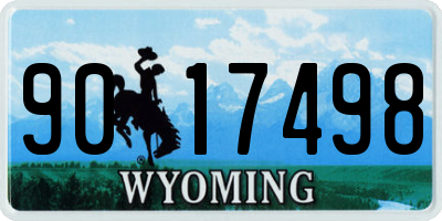 WY license plate 9017498