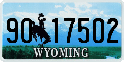 WY license plate 9017502