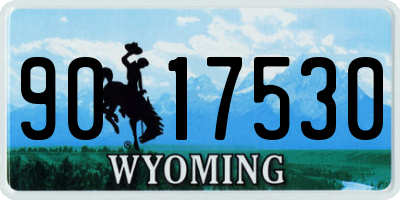WY license plate 9017530