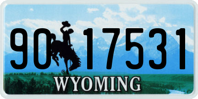 WY license plate 9017531