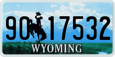 WY license plate 9017532