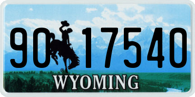 WY license plate 9017540
