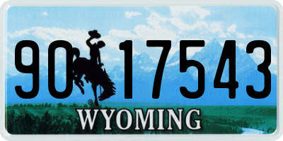 WY license plate 9017543