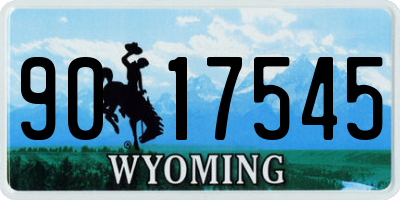 WY license plate 9017545