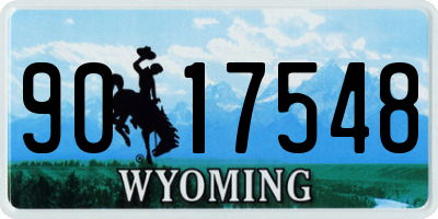 WY license plate 9017548