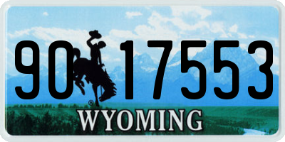 WY license plate 9017553