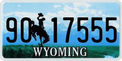 WY license plate 9017555