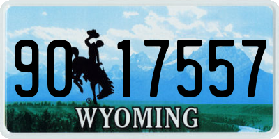 WY license plate 9017557