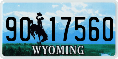 WY license plate 9017560