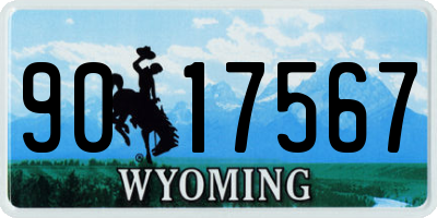 WY license plate 9017567