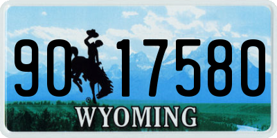 WY license plate 9017580