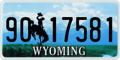 WY license plate 9017581