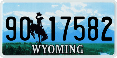 WY license plate 9017582