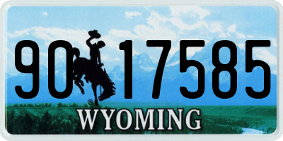 WY license plate 9017585