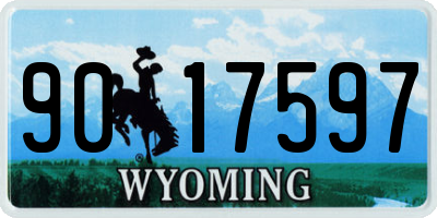 WY license plate 9017597