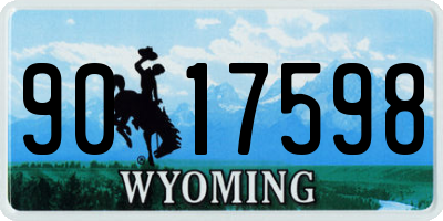 WY license plate 9017598