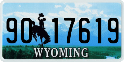 WY license plate 9017619