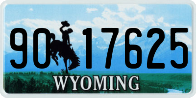 WY license plate 9017625