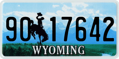 WY license plate 9017642