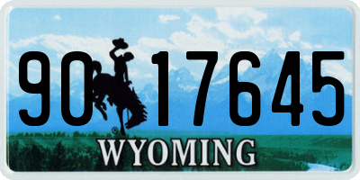 WY license plate 9017645