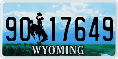 WY license plate 9017649