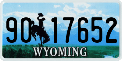 WY license plate 9017652