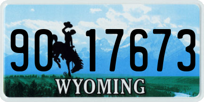 WY license plate 9017673