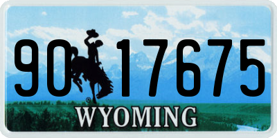 WY license plate 9017675