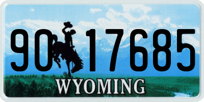 WY license plate 9017685