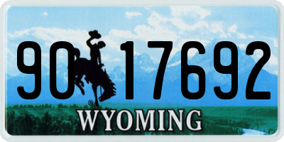WY license plate 9017692