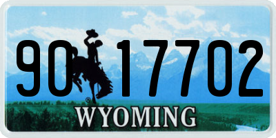 WY license plate 9017702