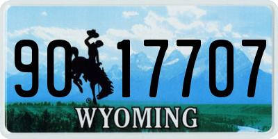 WY license plate 9017707