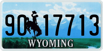 WY license plate 9017713