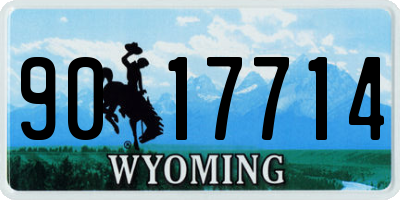 WY license plate 9017714