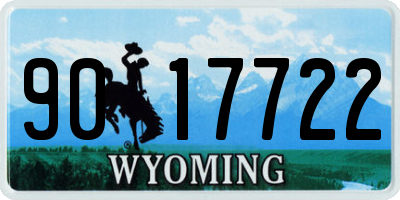 WY license plate 9017722