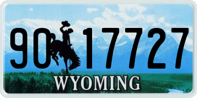 WY license plate 9017727