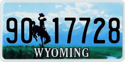 WY license plate 9017728