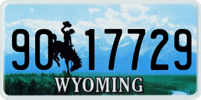 WY license plate 9017729
