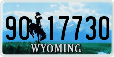 WY license plate 9017730