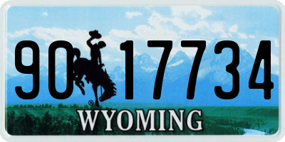 WY license plate 9017734