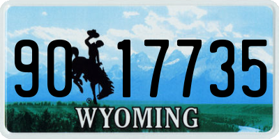 WY license plate 9017735