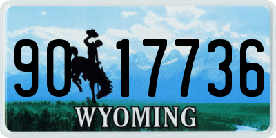 WY license plate 9017736