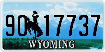WY license plate 9017737