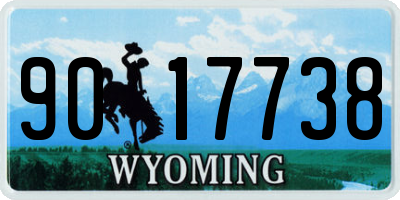 WY license plate 9017738