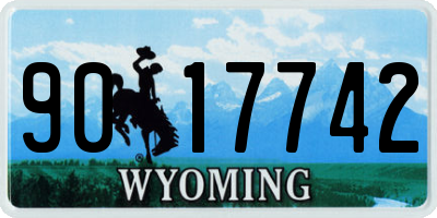 WY license plate 9017742
