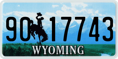 WY license plate 9017743