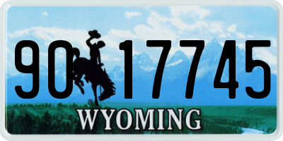 WY license plate 9017745