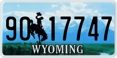 WY license plate 9017747