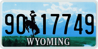 WY license plate 9017749