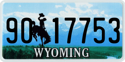 WY license plate 9017753